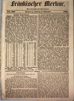 Fränkischer Merkur (Bamberger Zeitung) Sonntag 7. September 1845