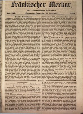 Fränkischer Merkur (Bamberger Zeitung) Donnerstag 11. September 1845