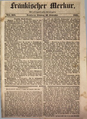 Fränkischer Merkur (Bamberger Zeitung) Sonntag 21. September 1845