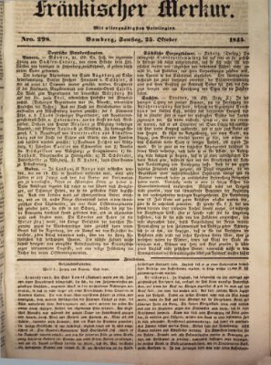 Fränkischer Merkur (Bamberger Zeitung) Samstag 25. Oktober 1845