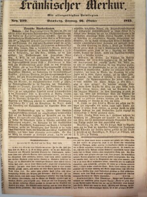 Fränkischer Merkur (Bamberger Zeitung) Sonntag 26. Oktober 1845