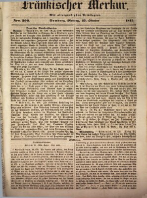 Fränkischer Merkur (Bamberger Zeitung) Montag 27. Oktober 1845