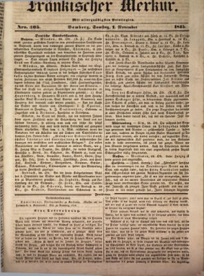 Fränkischer Merkur (Bamberger Zeitung) Samstag 1. November 1845