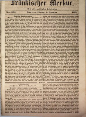 Fränkischer Merkur (Bamberger Zeitung) Dienstag 4. November 1845