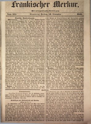 Fränkischer Merkur (Bamberger Zeitung) Freitag 14. November 1845