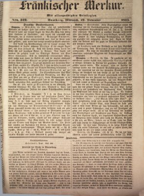 Fränkischer Merkur (Bamberger Zeitung) Mittwoch 19. November 1845