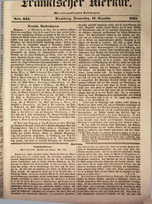 Fränkischer Merkur (Bamberger Zeitung) Donnerstag 11. Dezember 1845