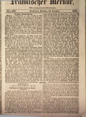 Fränkischer Merkur (Bamberger Zeitung) Sonntag 14. Dezember 1845