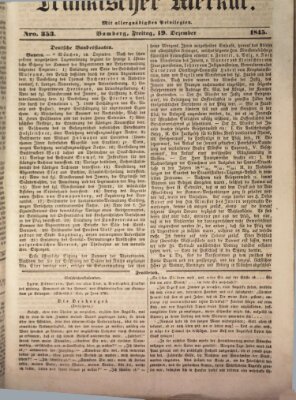 Fränkischer Merkur (Bamberger Zeitung) Freitag 19. Dezember 1845