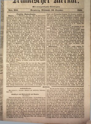 Fränkischer Merkur (Bamberger Zeitung) Mittwoch 24. Dezember 1845