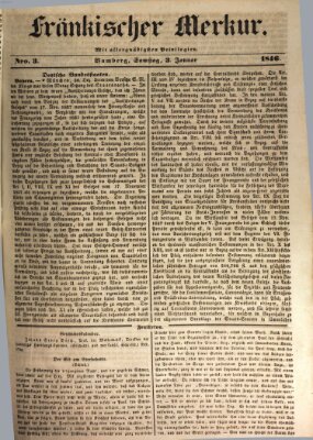 Fränkischer Merkur (Bamberger Zeitung) Samstag 3. Januar 1846