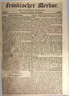 Fränkischer Merkur (Bamberger Zeitung) Freitag 9. Januar 1846