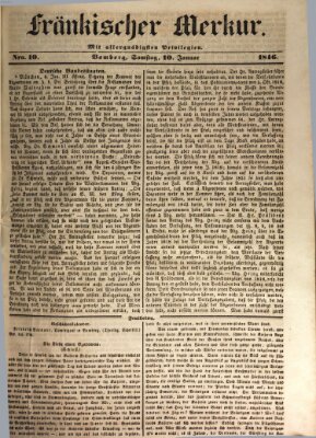 Fränkischer Merkur (Bamberger Zeitung) Samstag 10. Januar 1846