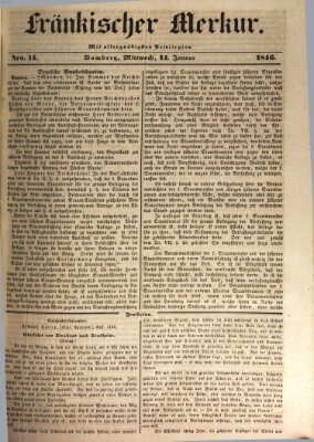 Fränkischer Merkur (Bamberger Zeitung) Mittwoch 14. Januar 1846