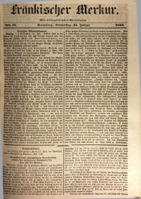 Fränkischer Merkur (Bamberger Zeitung) Donnerstag 15. Januar 1846