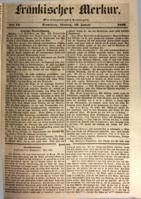 Fränkischer Merkur (Bamberger Zeitung) Montag 19. Januar 1846