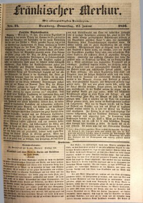 Fränkischer Merkur (Bamberger Zeitung) Donnerstag 22. Januar 1846