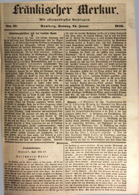 Fränkischer Merkur (Bamberger Zeitung) Sonntag 25. Januar 1846