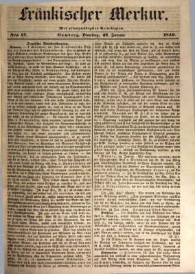 Fränkischer Merkur (Bamberger Zeitung) Dienstag 27. Januar 1846