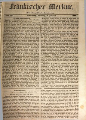 Fränkischer Merkur (Bamberger Zeitung) Sonntag 8. Februar 1846