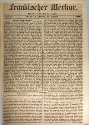 Fränkischer Merkur (Bamberger Zeitung) Dienstag 10. Februar 1846