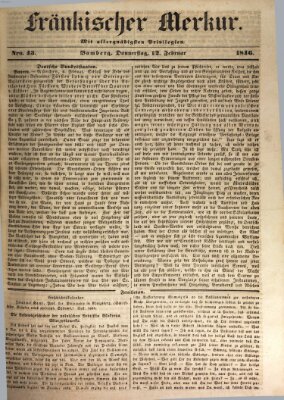 Fränkischer Merkur (Bamberger Zeitung) Donnerstag 12. Februar 1846