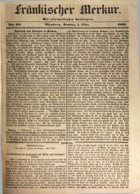 Fränkischer Merkur (Bamberger Zeitung) Sonntag 1. März 1846