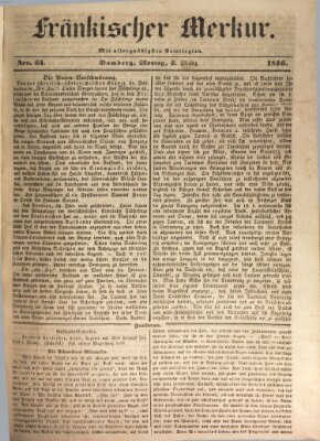 Fränkischer Merkur (Bamberger Zeitung) Montag 2. März 1846