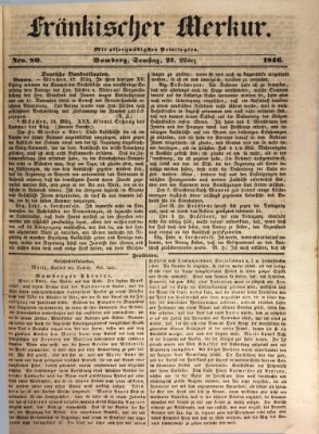 Fränkischer Merkur (Bamberger Zeitung) Samstag 21. März 1846