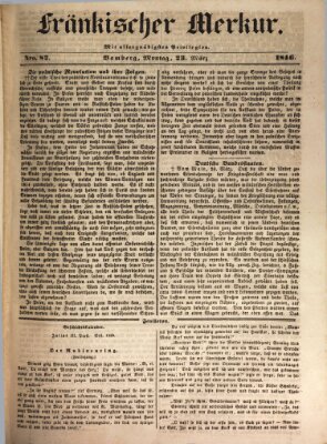 Fränkischer Merkur (Bamberger Zeitung) Montag 23. März 1846