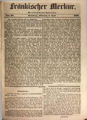 Fränkischer Merkur (Bamberger Zeitung) Mittwoch 8. April 1846
