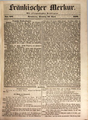 Fränkischer Merkur (Bamberger Zeitung) Sonntag 26. April 1846
