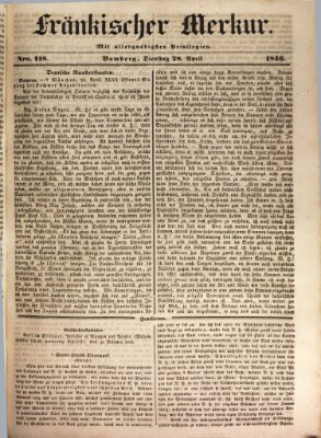 Fränkischer Merkur (Bamberger Zeitung) Dienstag 28. April 1846