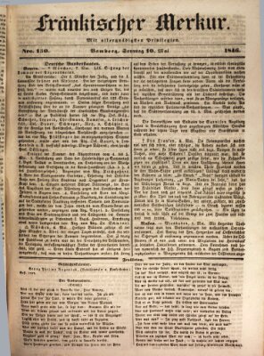 Fränkischer Merkur (Bamberger Zeitung) Sonntag 10. Mai 1846