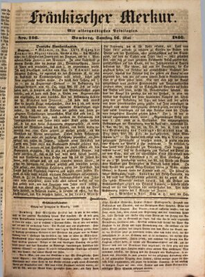 Fränkischer Merkur (Bamberger Zeitung) Samstag 16. Mai 1846