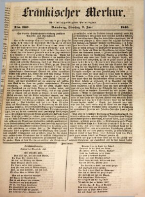 Fränkischer Merkur (Bamberger Zeitung) Dienstag 9. Juni 1846