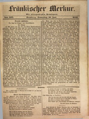 Fränkischer Merkur (Bamberger Zeitung) Donnerstag 18. Juni 1846