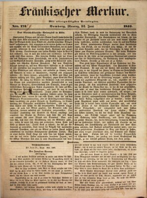 Fränkischer Merkur (Bamberger Zeitung) Montag 22. Juni 1846