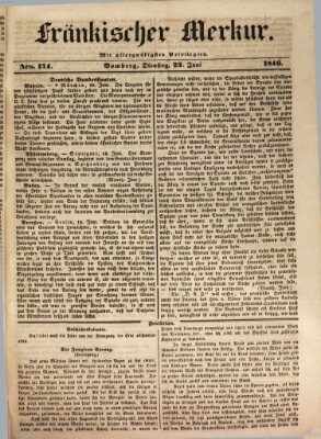 Fränkischer Merkur (Bamberger Zeitung) Dienstag 23. Juni 1846