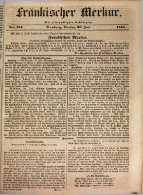 Fränkischer Merkur (Bamberger Zeitung) Dienstag 30. Juni 1846