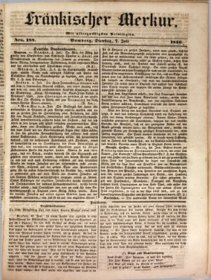 Fränkischer Merkur (Bamberger Zeitung) Dienstag 7. Juli 1846