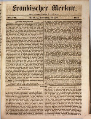 Fränkischer Merkur (Bamberger Zeitung) Donnerstag 16. Juli 1846