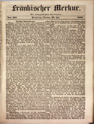 Fränkischer Merkur (Bamberger Zeitung) Montag 20. Juli 1846