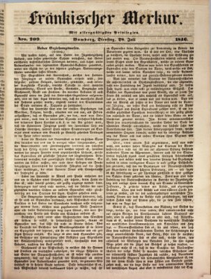 Fränkischer Merkur (Bamberger Zeitung) Dienstag 28. Juli 1846