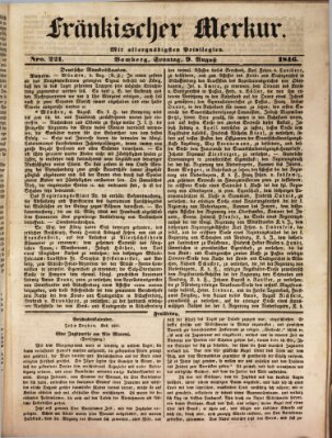 Fränkischer Merkur (Bamberger Zeitung) Sonntag 9. August 1846