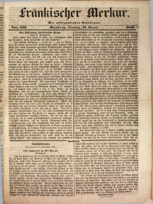 Fränkischer Merkur (Bamberger Zeitung) Dienstag 11. August 1846