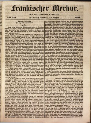 Fränkischer Merkur (Bamberger Zeitung) Sonntag 23. August 1846