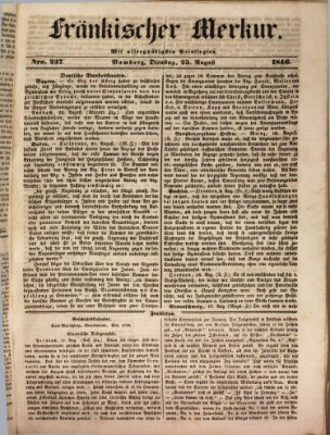 Fränkischer Merkur (Bamberger Zeitung) Dienstag 25. August 1846