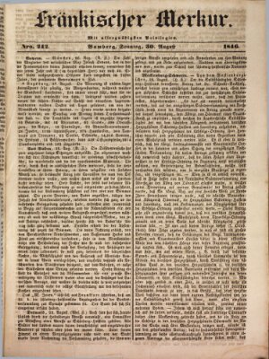 Fränkischer Merkur (Bamberger Zeitung) Sonntag 30. August 1846