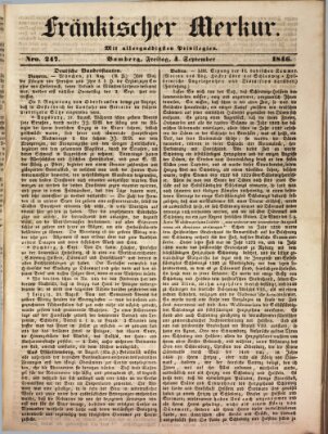 Fränkischer Merkur (Bamberger Zeitung) Freitag 4. September 1846